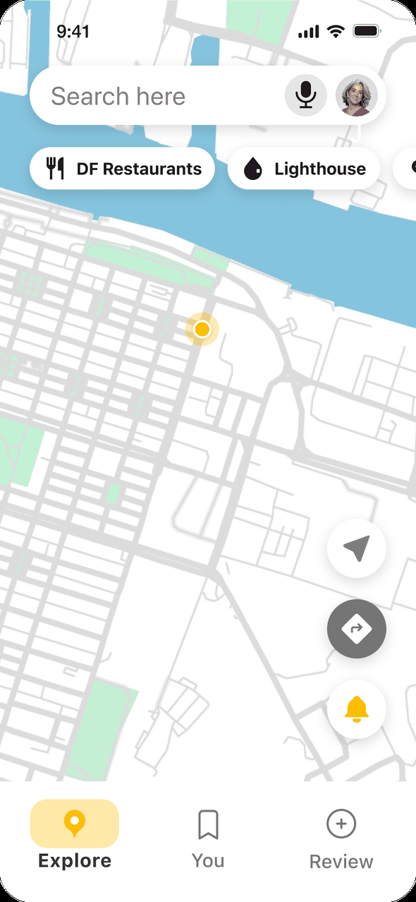 The default map changes to a list of diabetes-friendly restaurants