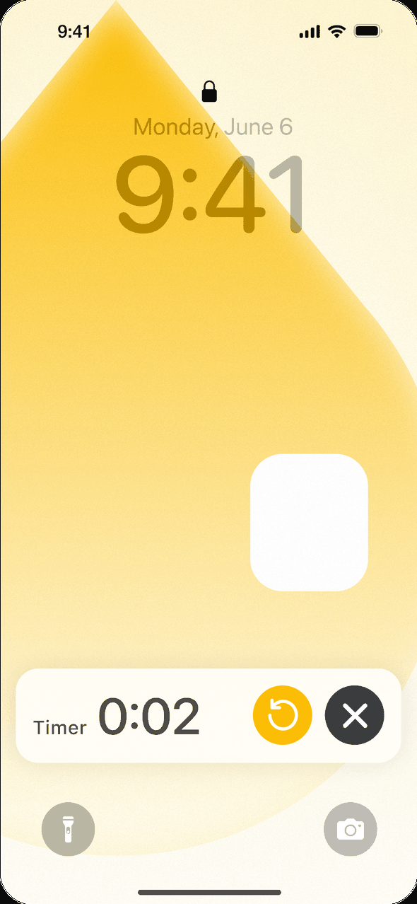 Lock screen timer counts down, then Lighthouse sends a glucose-check notification